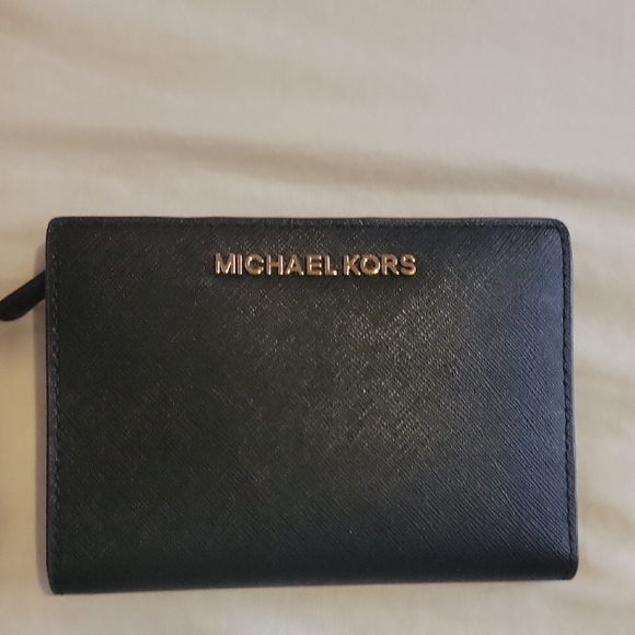 Michael Kors Handbags - Michael Kors Black Wallet with Gold Accents